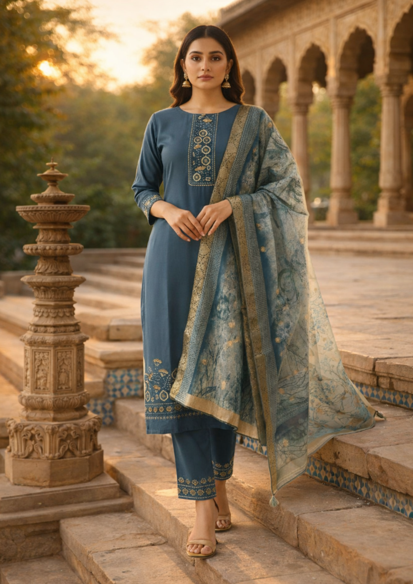 Chiffon Mirror Work